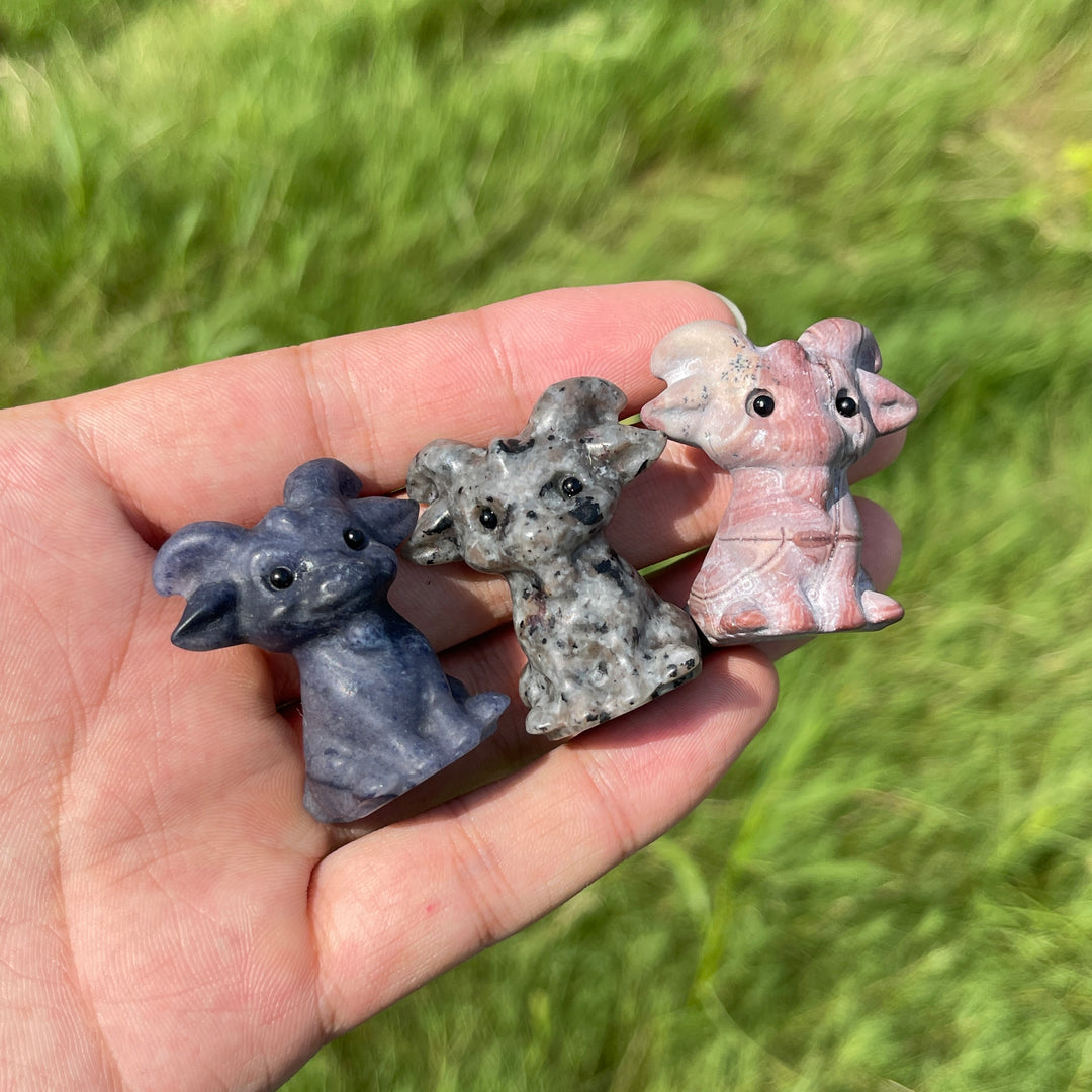 Natural Crystal Sitting Goat Carving