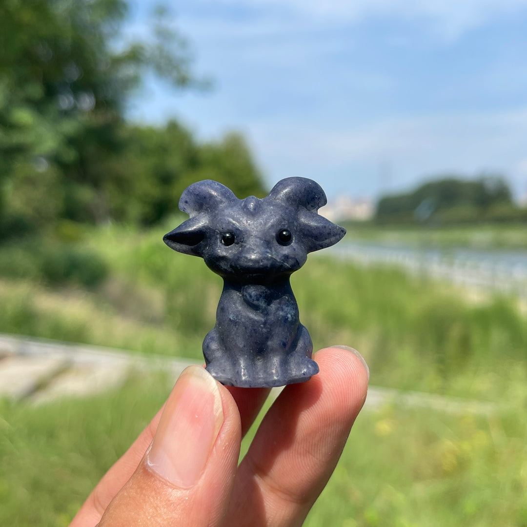 Natural Crystal Sitting Goat Carving