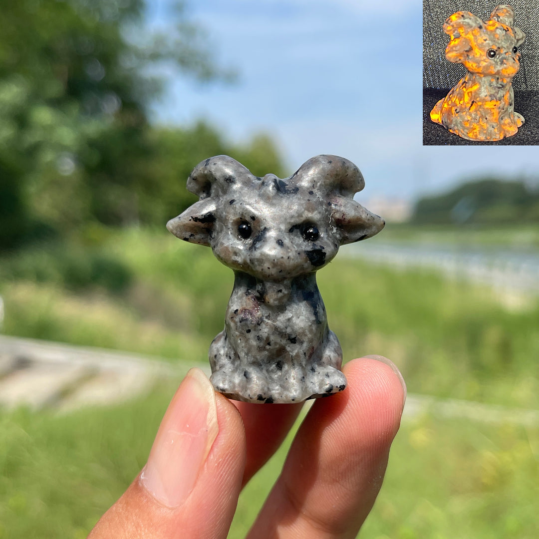 Natural Crystal Sitting Goat Carving