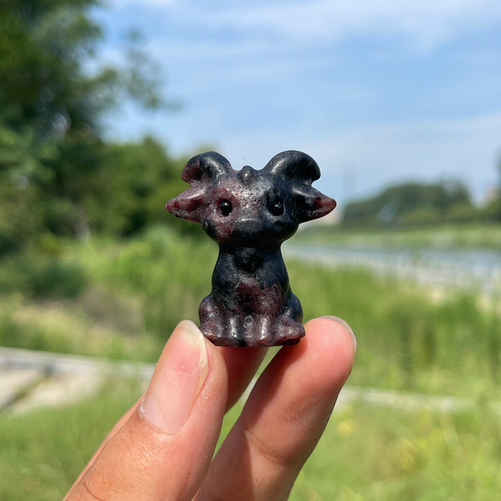 Natural Crystal Sitting Goat Carving