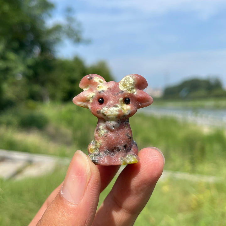 Natural Crystal Sitting Goat Carving