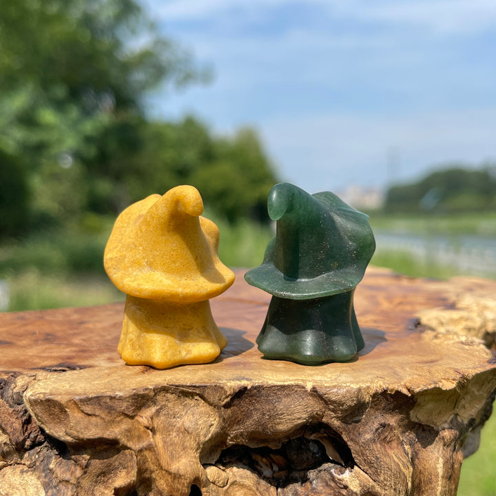 Natural Crystal Lovely Hatted Ghost Carving