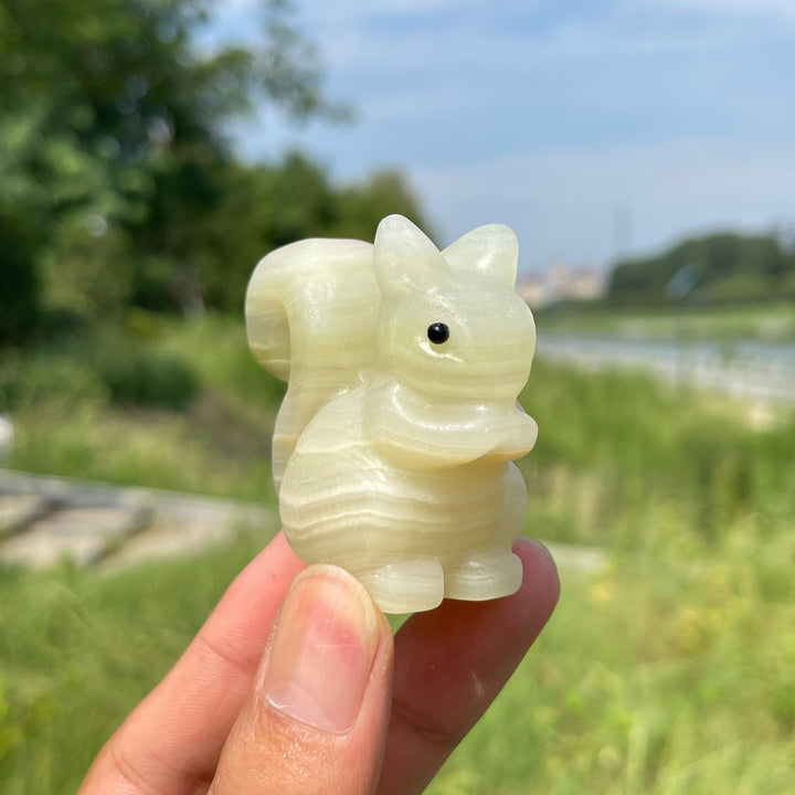 Natural Crystal Charming Squirrel Carving