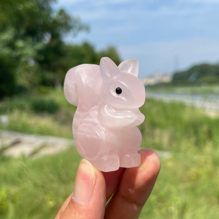 Natural Crystal Charming Squirrel Carving