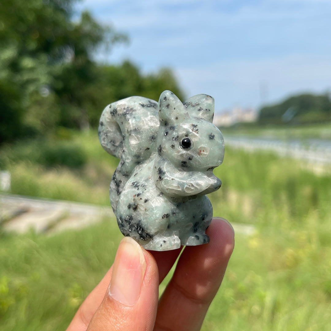 Natural Crystal Charming Squirrel Carving