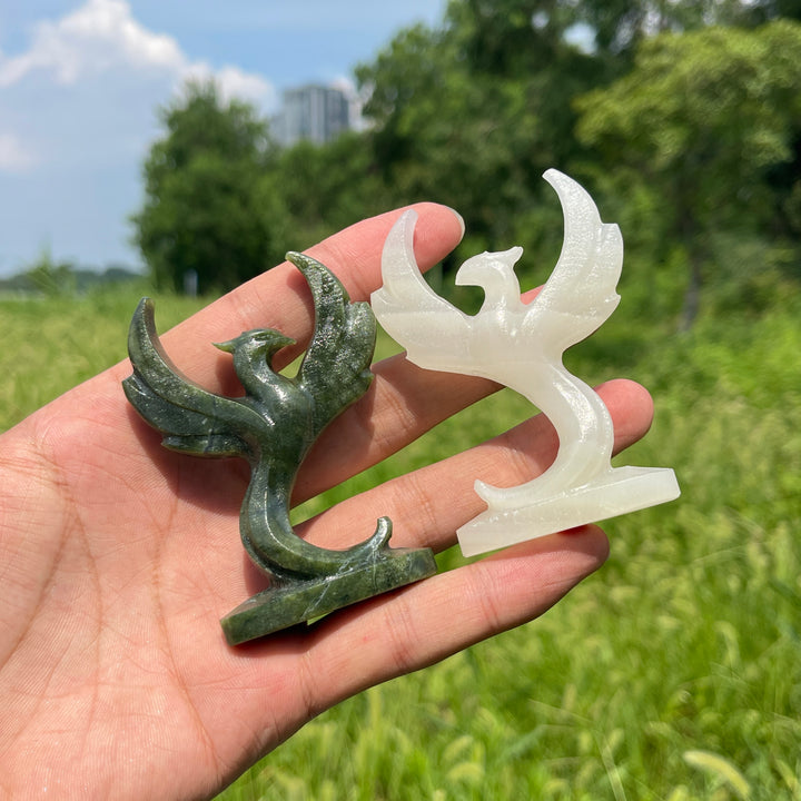 Natural Crystal Grace Phoenix Carving
