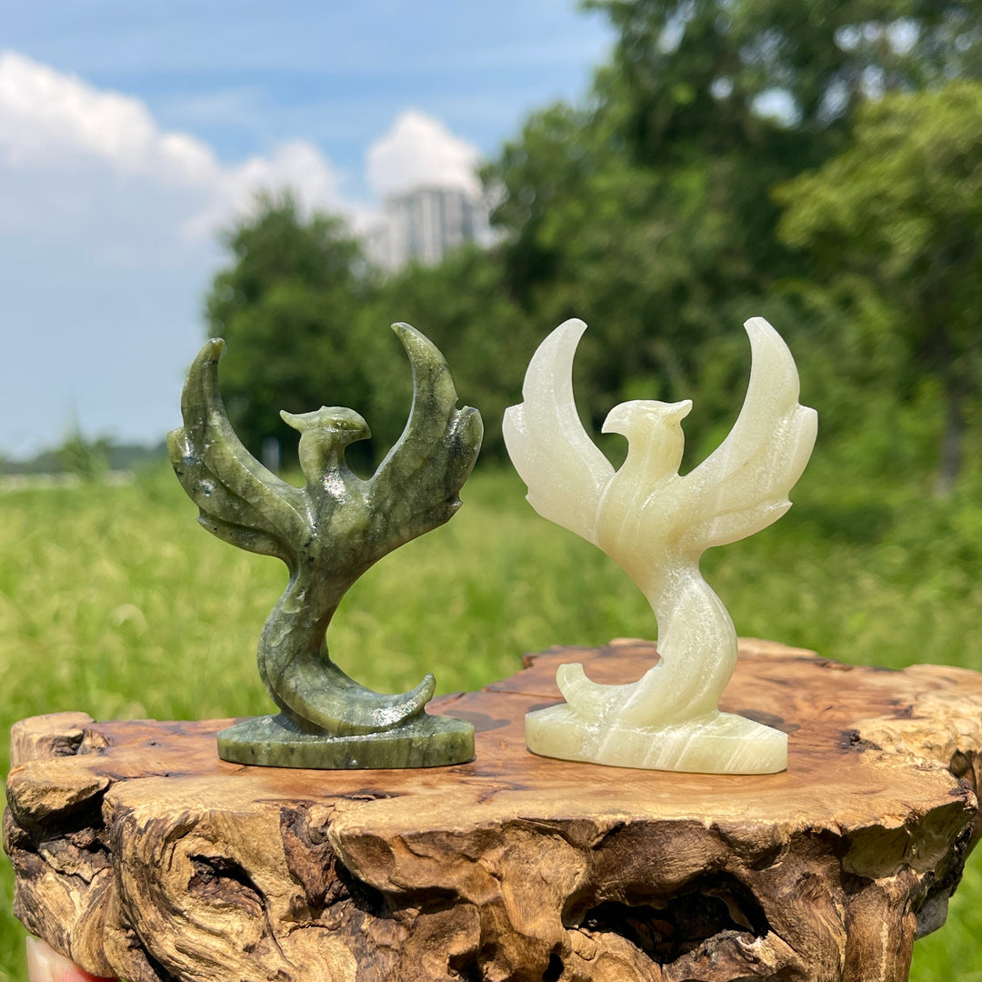 Natural Crystal Grace Phoenix Carving