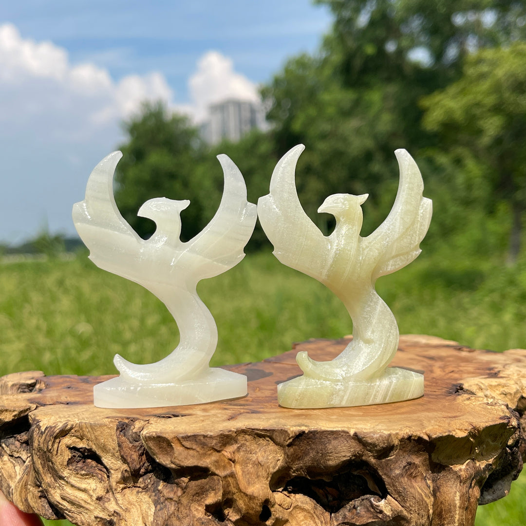 Natural Crystal Grace Phoenix Carving
