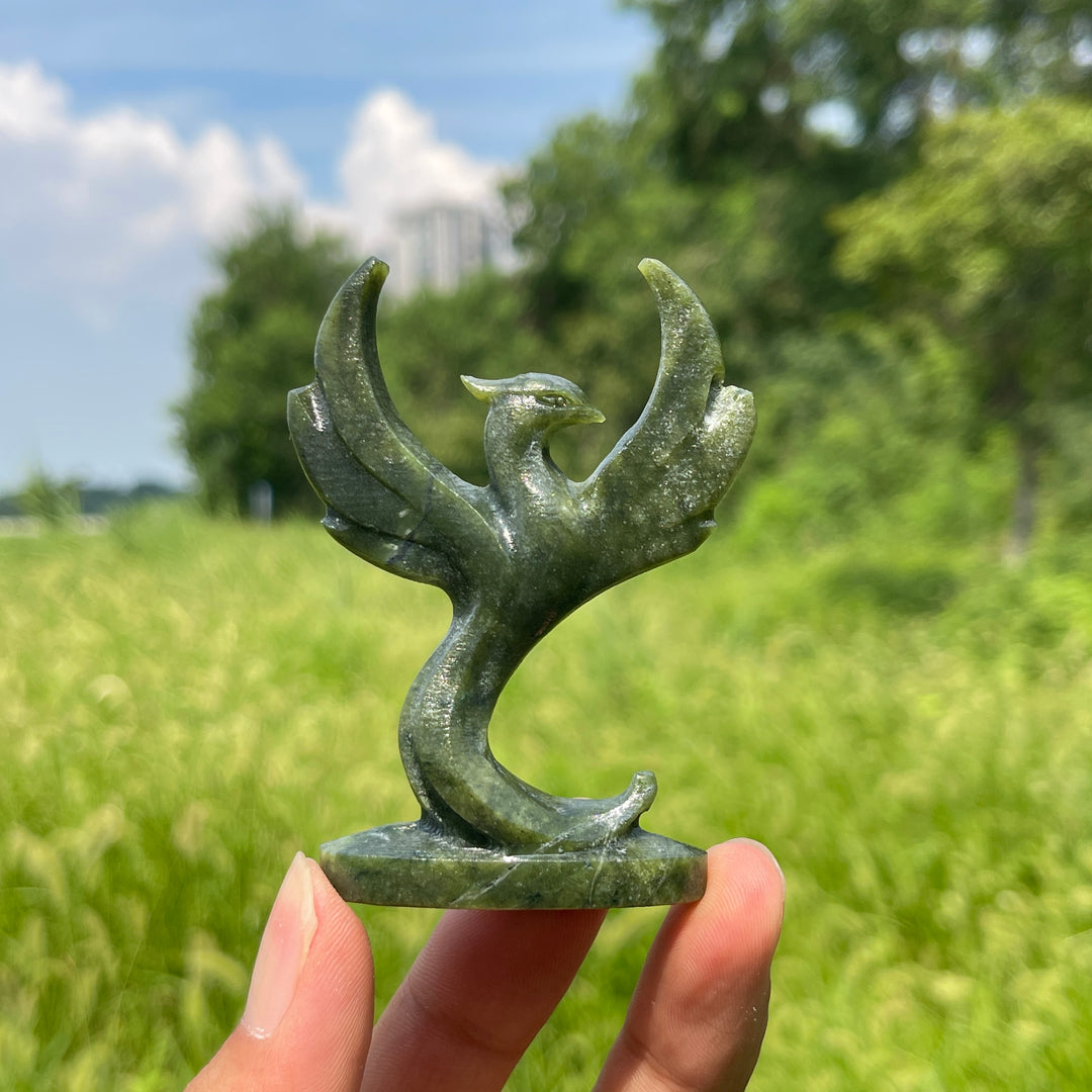 Natural Crystal Grace Phoenix Carving