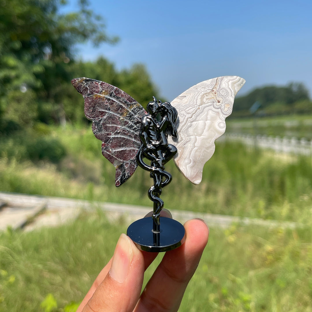 Natural Crystal Angel & Demon Wings