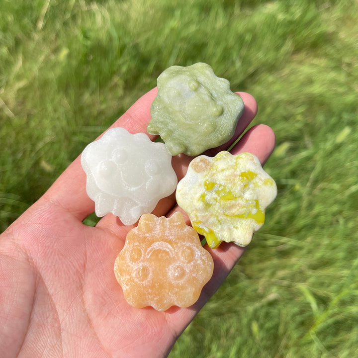 Natural Cute Smiley Cloud Crystal Carving