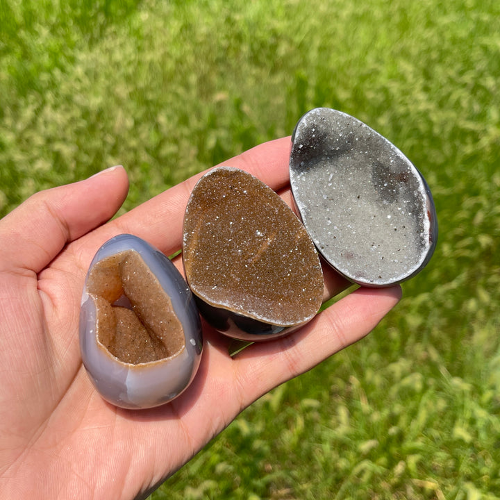Unique,Natural Crystal Agate Druzy Egg