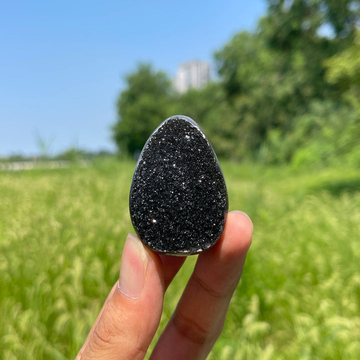 Unique,Natural Crystal Agate Druzy Egg