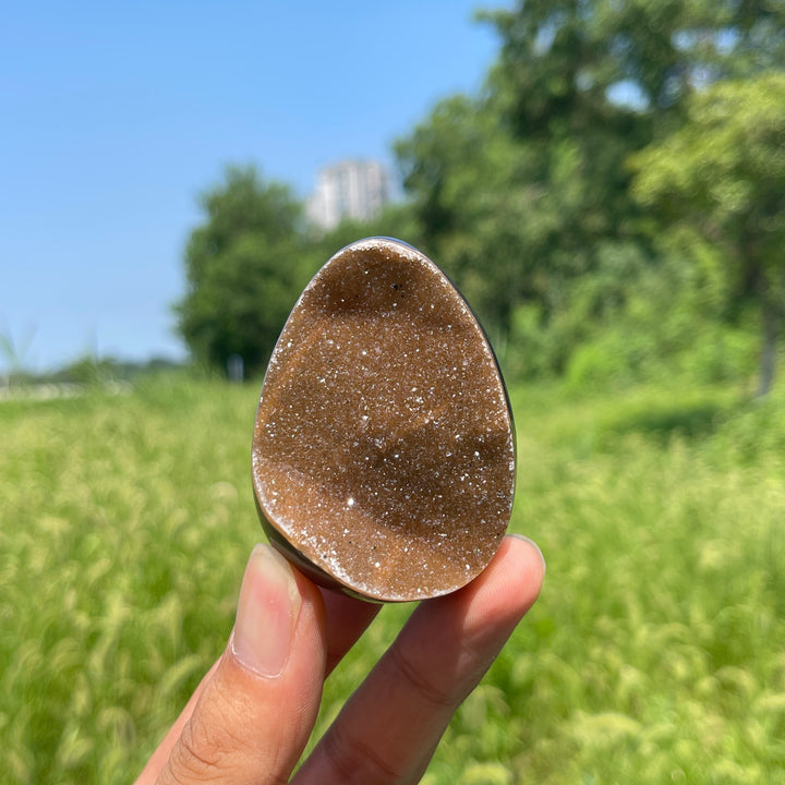 Unique,Natural Crystal Agate Druzy Egg