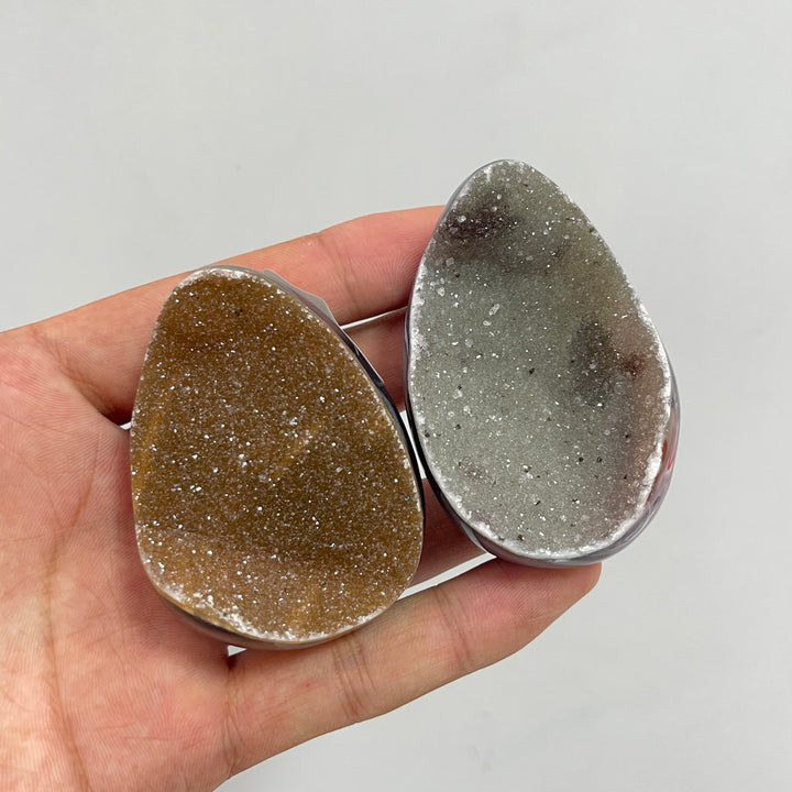 Unique,Natural Crystal Agate Druzy Egg