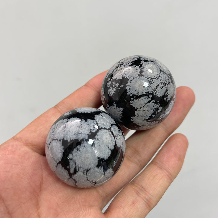Natural Crystal Snowflake Obsidian Sphere