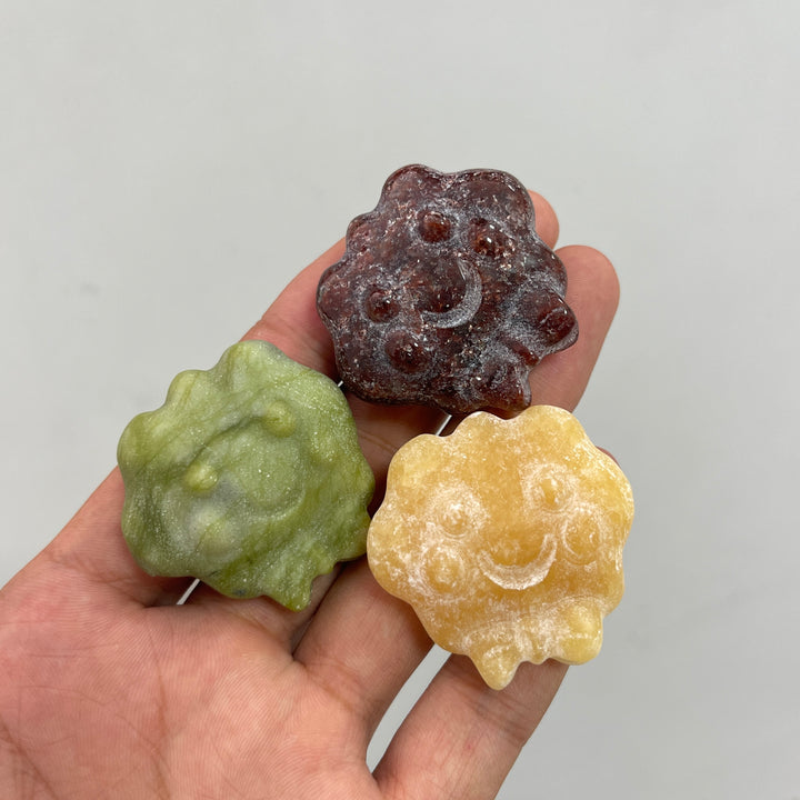 Natural Cute Smiley Cloud Crystal Carving