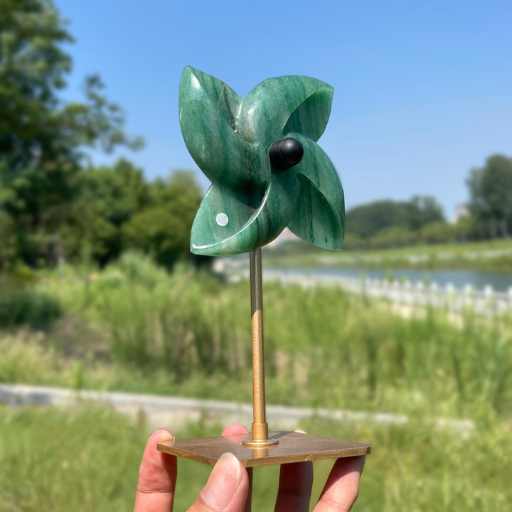 Unique,A Slightly Imperfect Natural Crystal Rotatable Wind Mill