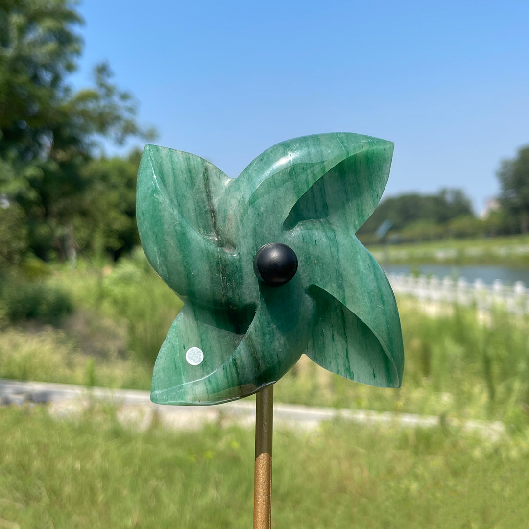 Unique,A Slightly Imperfect Natural Crystal Rotatable Wind Mill