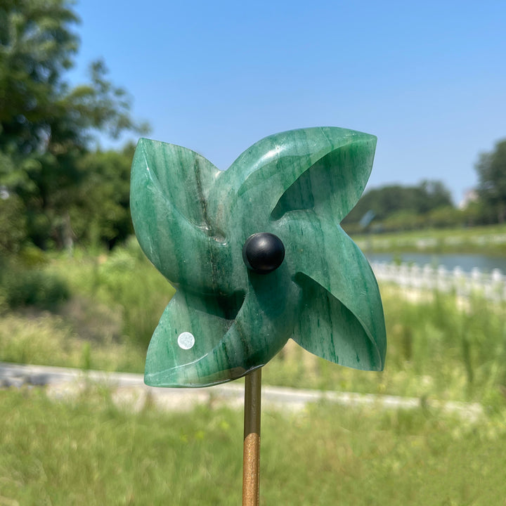 Unique,A Slightly Imperfect Natural Crystal Rotatable Wind Mill