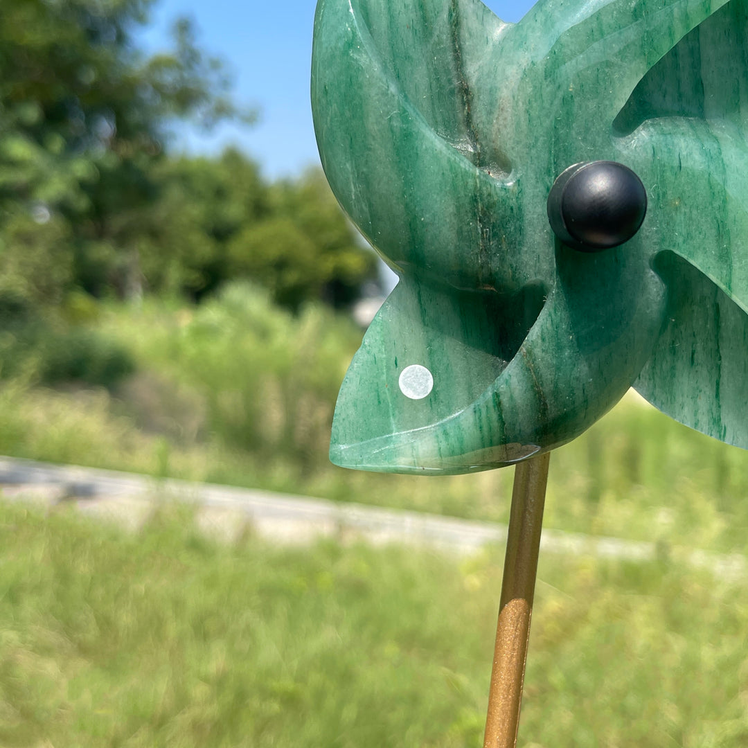 Unique,A Slightly Imperfect Natural Crystal Rotatable Wind Mill