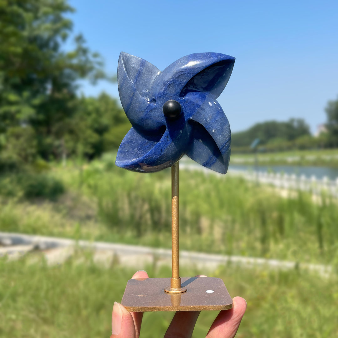 Unique,A Slightly Imperfect Natural Crystal Rotatable Wind Mill