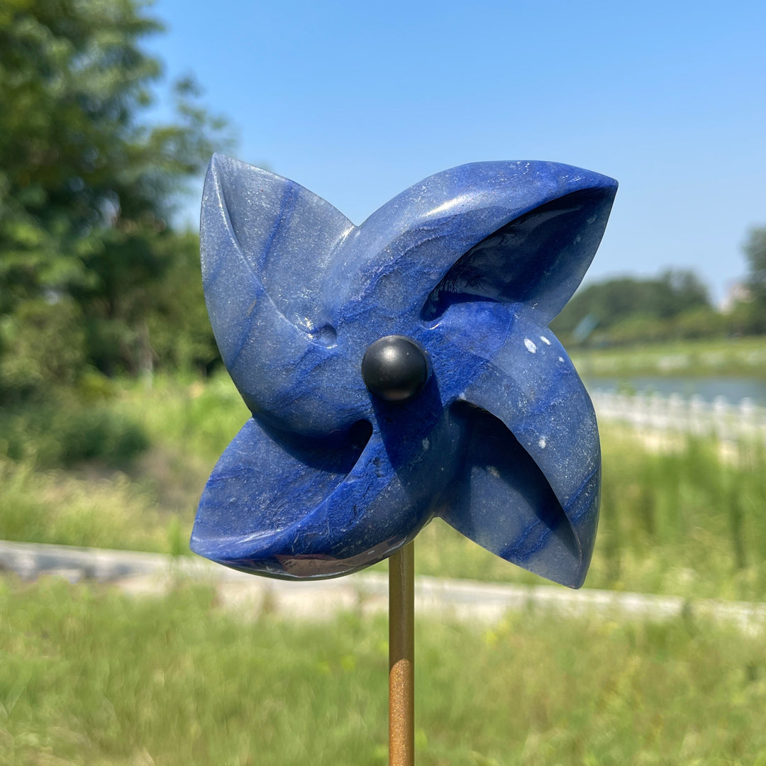 Unique,A Slightly Imperfect Natural Crystal Rotatable Wind Mill