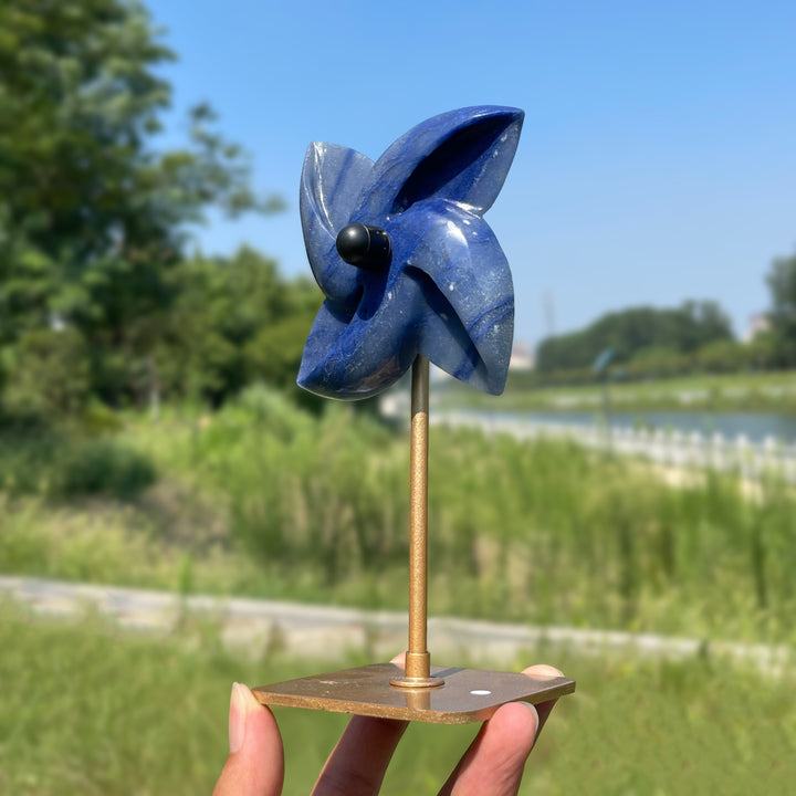 Unique,A Slightly Imperfect Natural Crystal Rotatable Wind Mill