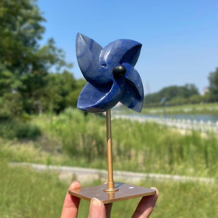 Unique,A Slightly Imperfect Natural Crystal Rotatable Wind Mill
