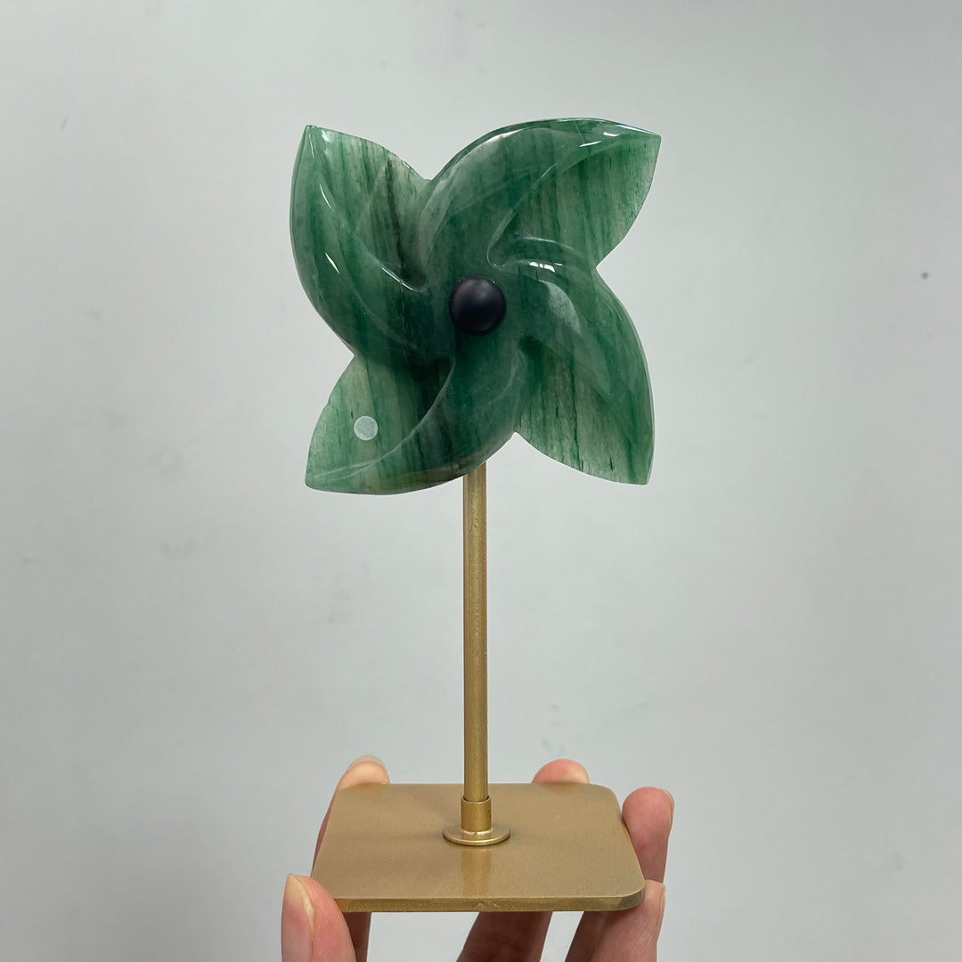Unique,A Slightly Imperfect Natural Crystal Rotatable Wind Mill
