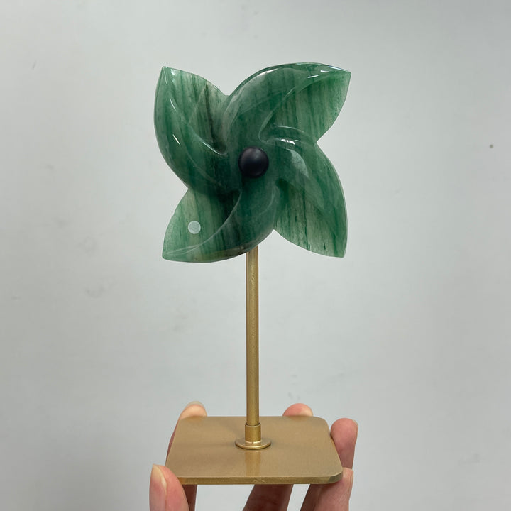 Unique,A Slightly Imperfect Natural Crystal Rotatable Wind Mill