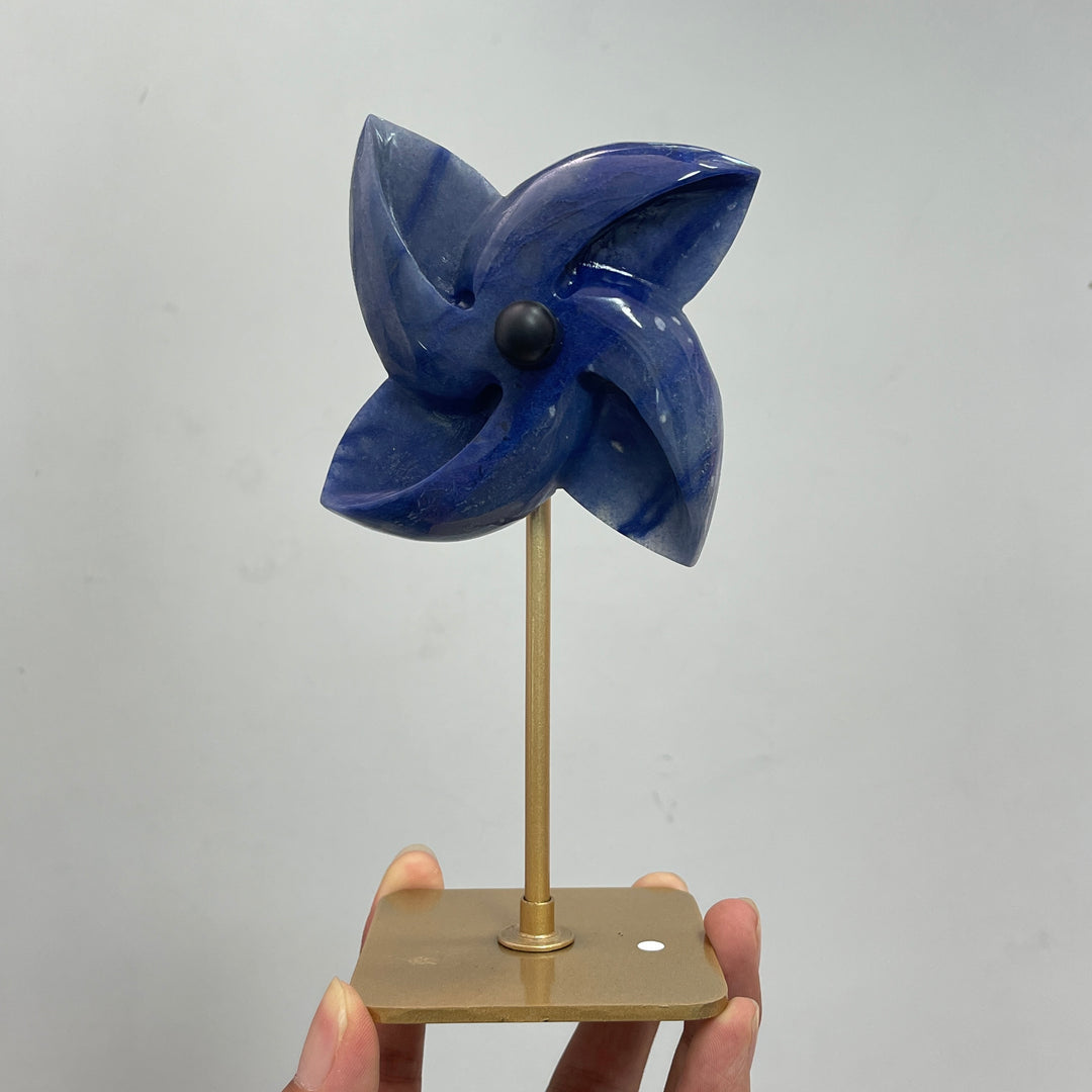 Unique,A Slightly Imperfect Natural Crystal Rotatable Wind Mill