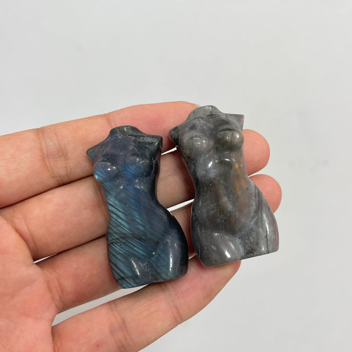 Natural Crystal Mini Delicate Labradorite Female Model Carving