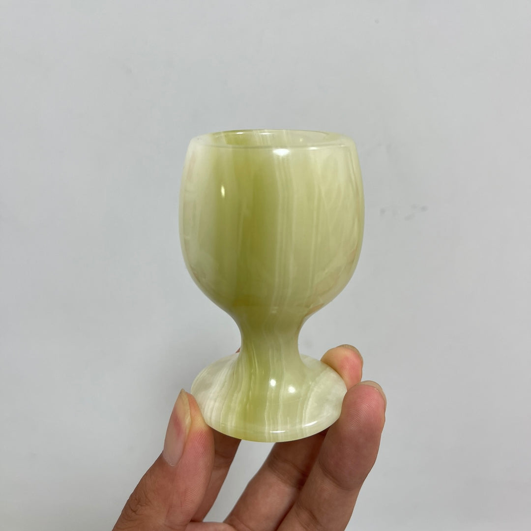 Natural Crystal Afghanistan Jade Wine Glass Carving