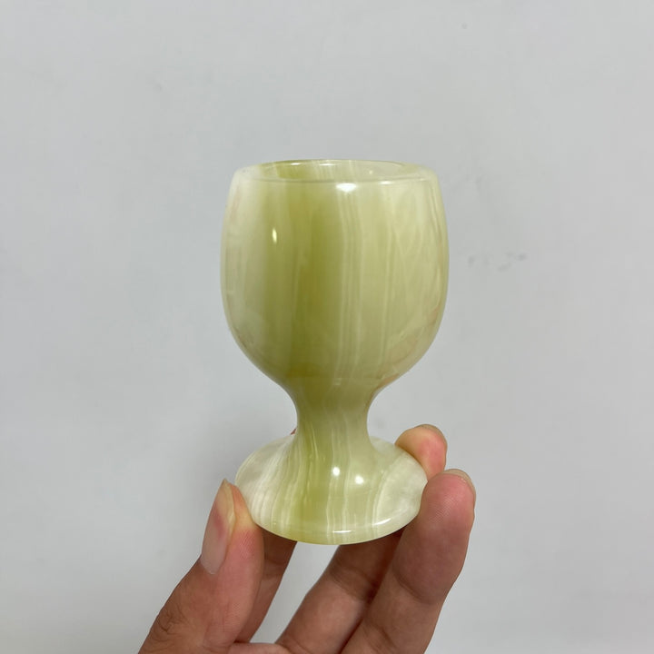 Natural Crystal Afghanistan Jade Wine Glass Carving