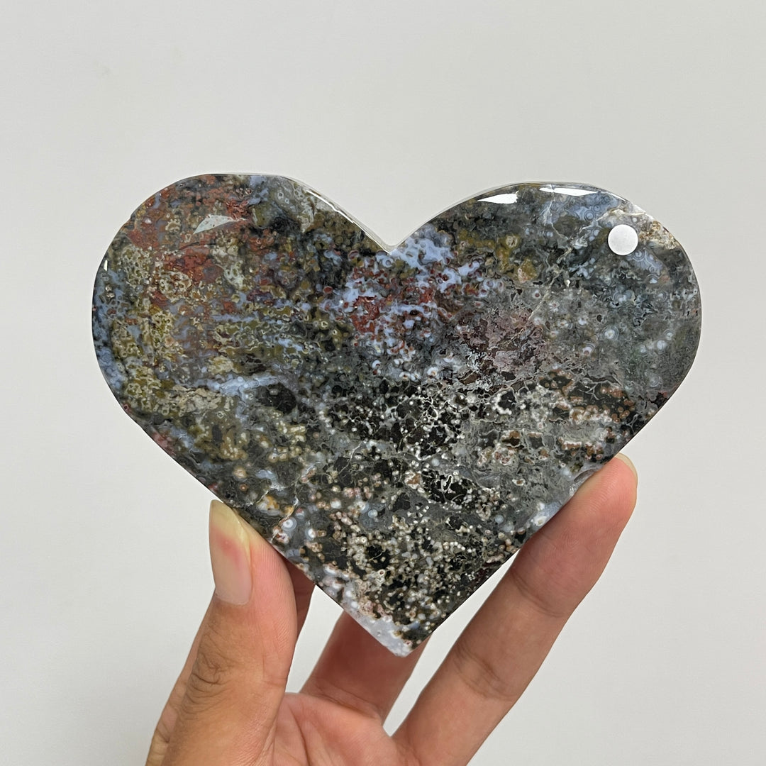 Unique,Imperfect Natural Crystal Exquisite Ocean Jasper Heart