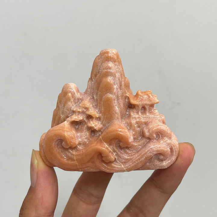 Natural Crystal Mountain And River Landscape Carving