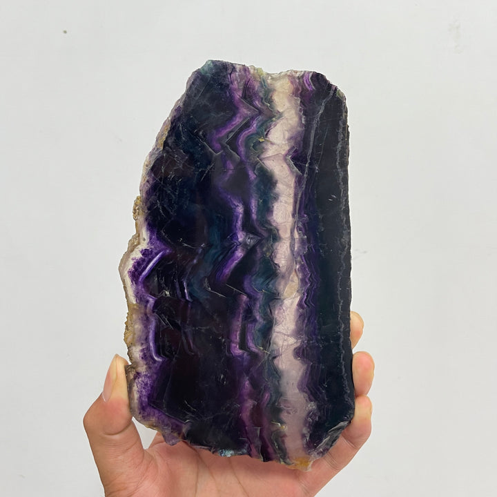 Unique,A Slightly Imperfect Natural Crystal Fluorite Slice