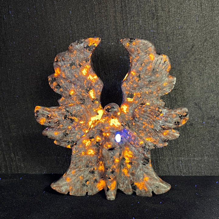 Unique,A Slightly Imperfect Natural Crystal Yooperlite Six-Wing Angel Carving
