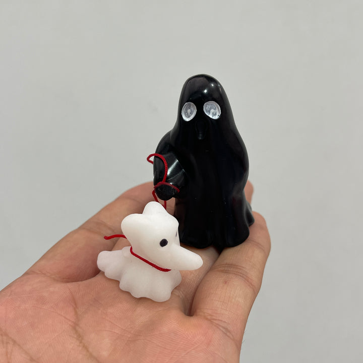 Natural Crystal Ghost Walking Dog Carving