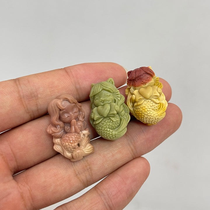 Natural Crystal Mermaid With Pixiu Carving