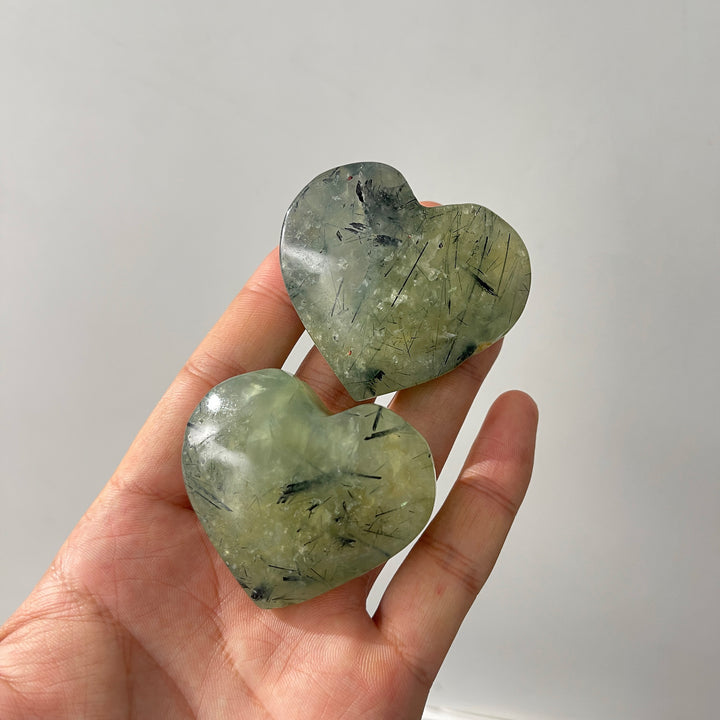 Natural Crystal Prehnite Heart