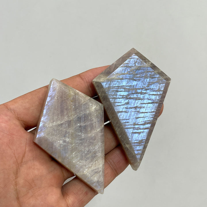 Natural Crystal Moonstone Diamond Slice