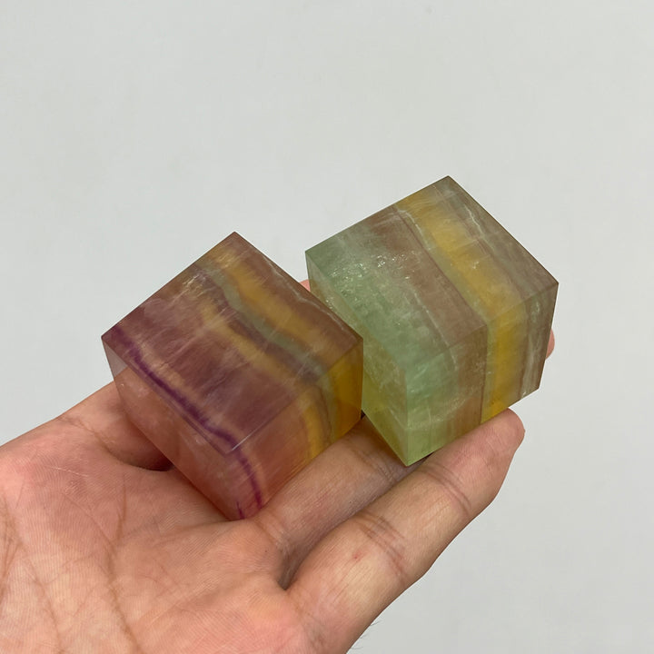 Natural Crystal Candy Fluorite Cube