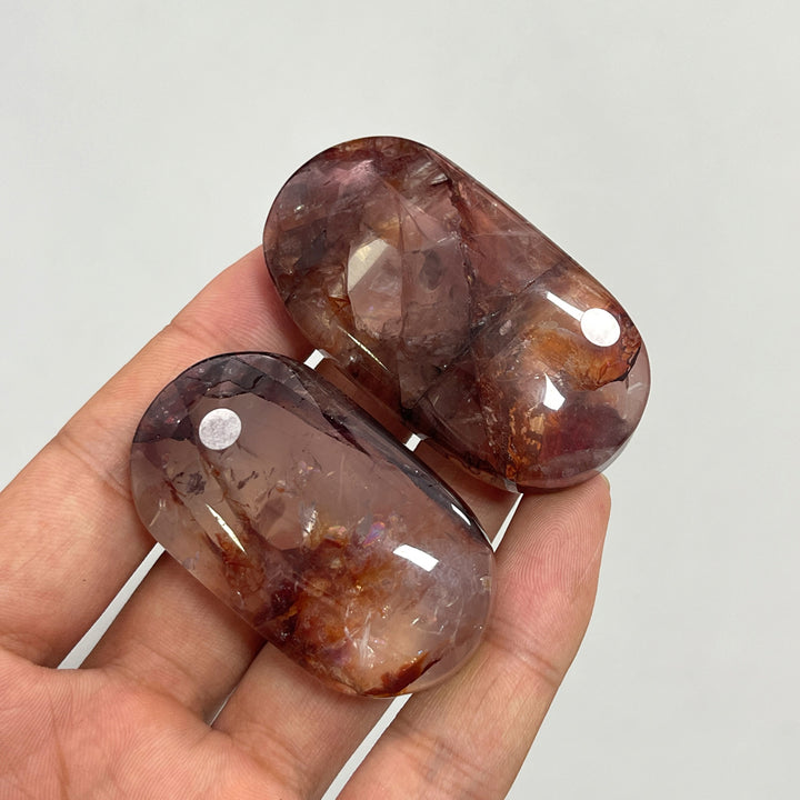A Slightly Imperfect Natural Crystal Fire Quartz Palmstone
