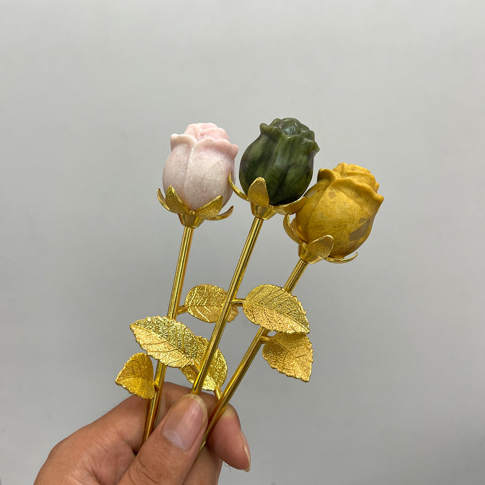 Natural Crystal Exquisite Handheld Rose Flower
