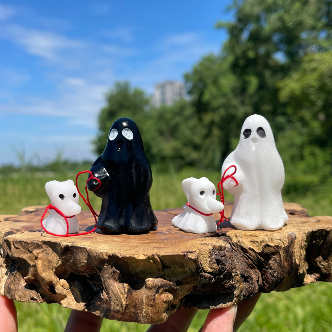 Natural Crystal Ghost Walking Dog Carving
