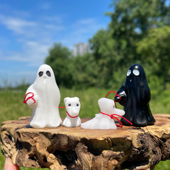 Natural Crystal Ghost Walking Dog Carving