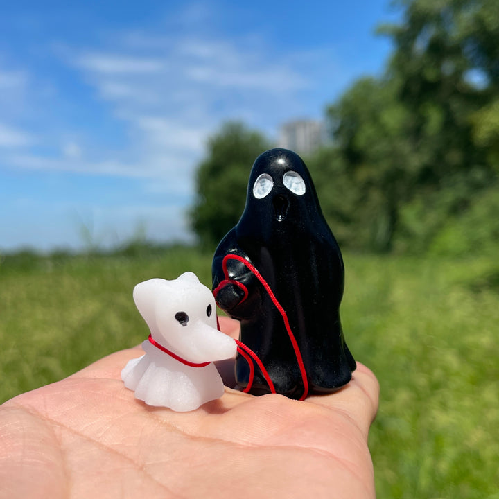 Natural Crystal Ghost Walking Dog Carving