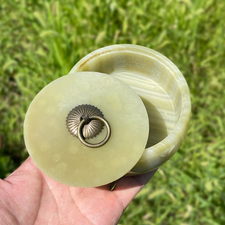 Unique,A Slightly Imperfect Natural Crystal Afghanistan Jade Trinket Box